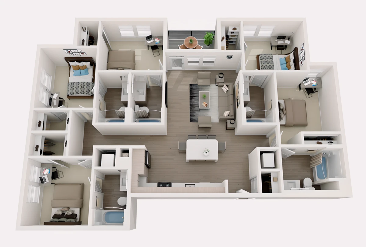 5 Rooms view 3