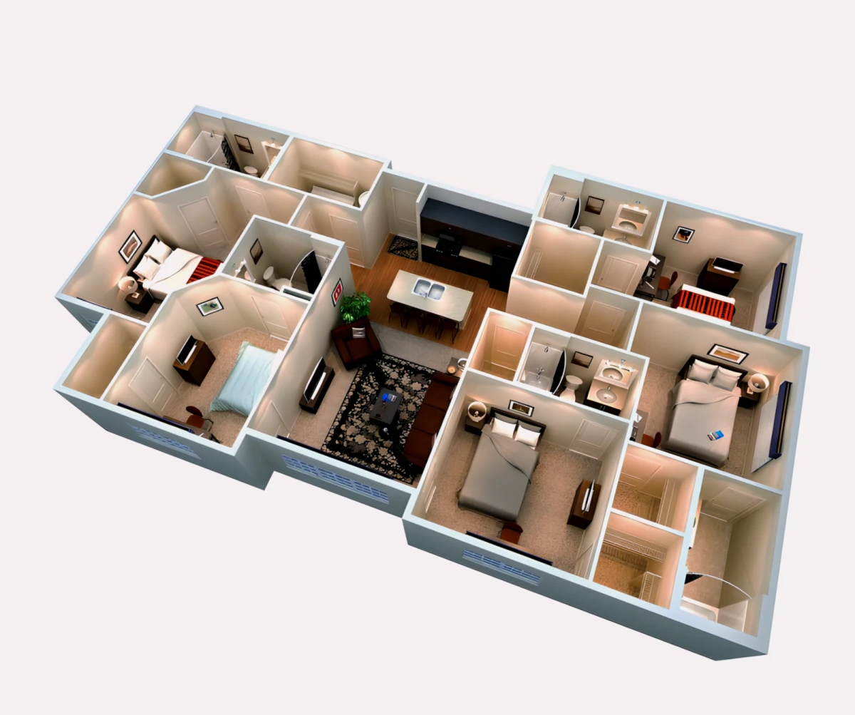 4 Rooms view 2