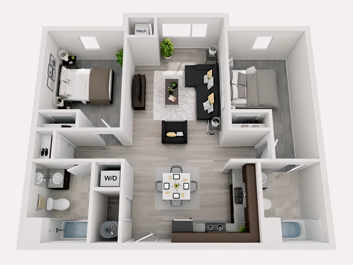 2 Rooms view 1