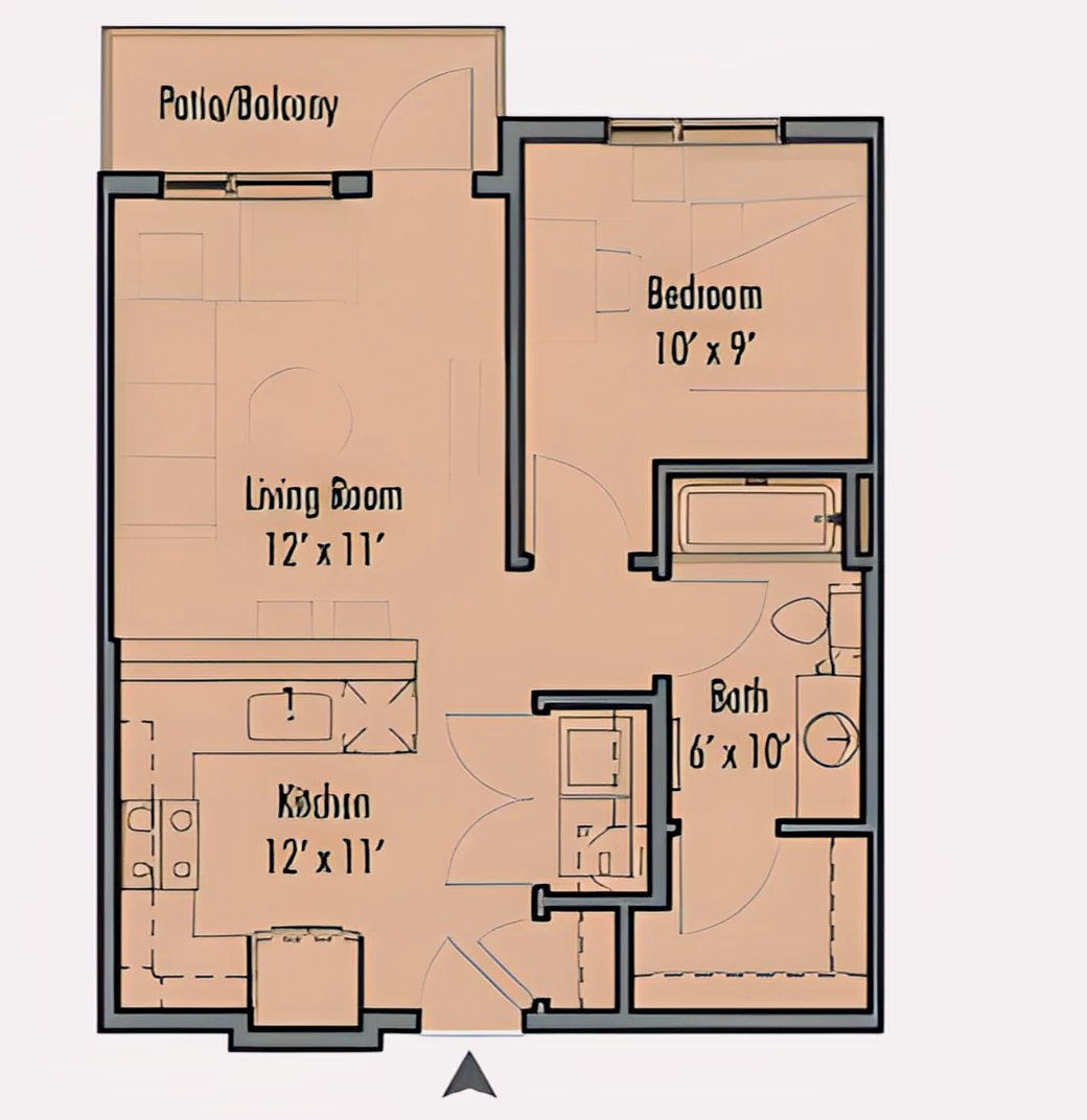 1x1 Rooms view 1