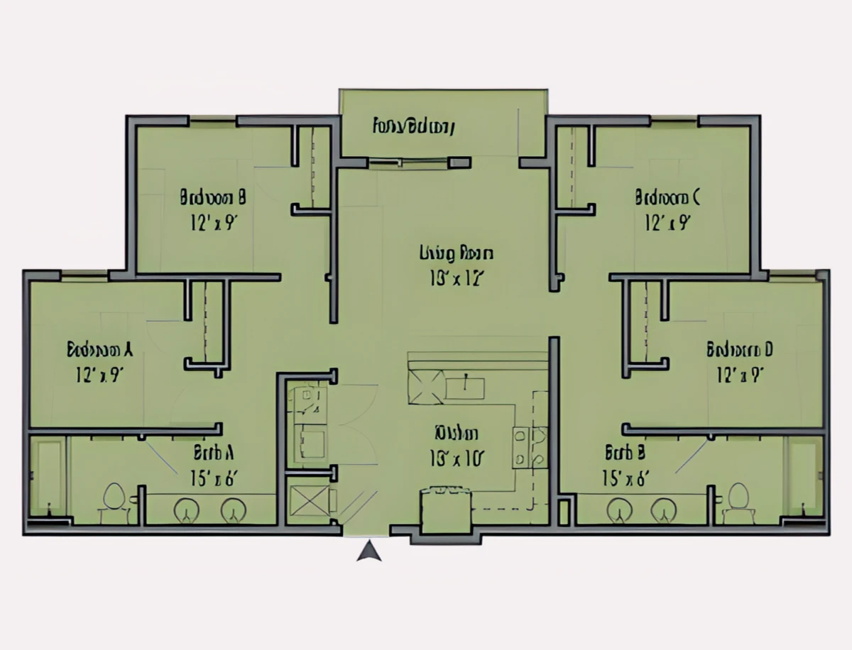 4x2 Rooms view 1