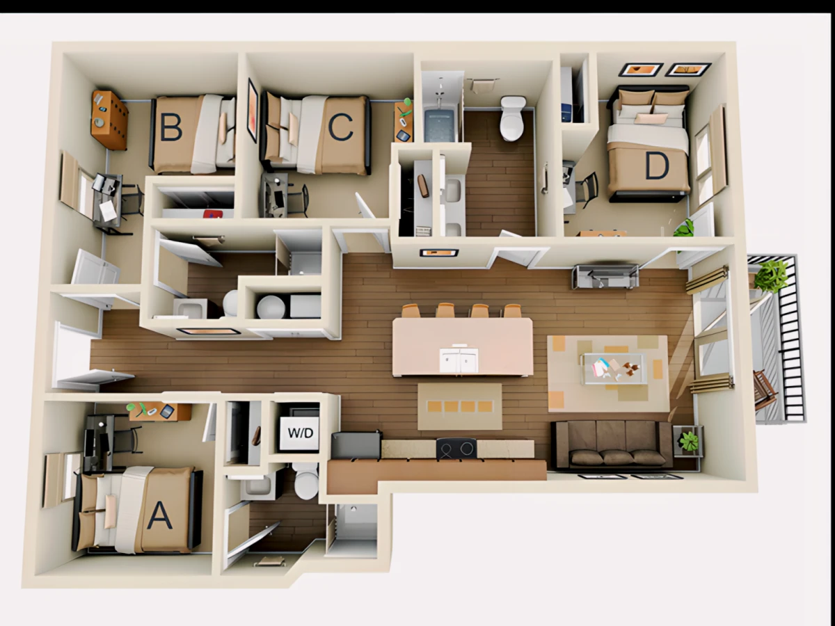 3BR/3BA Rooms view 2