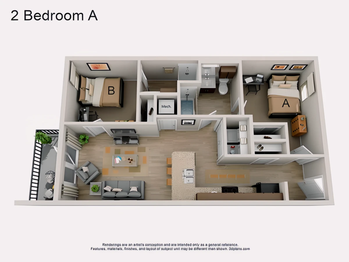 3BR/2BA Rooms view 2