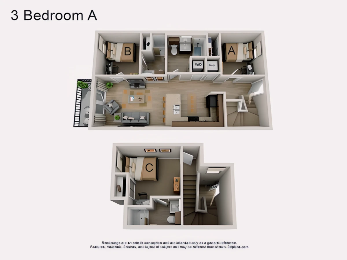 3BR/3BA Rooms view 1