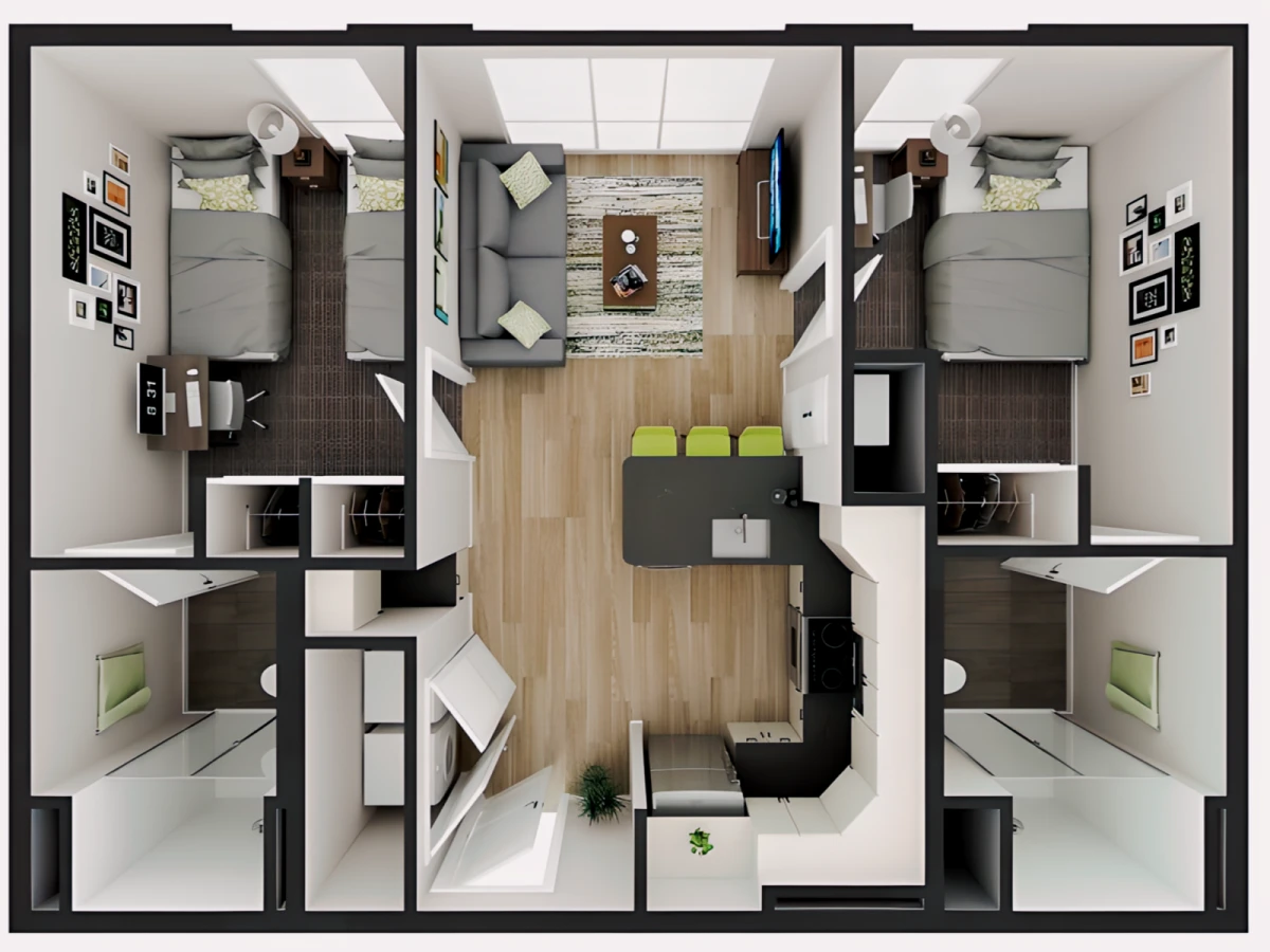 2 Rooms view 1