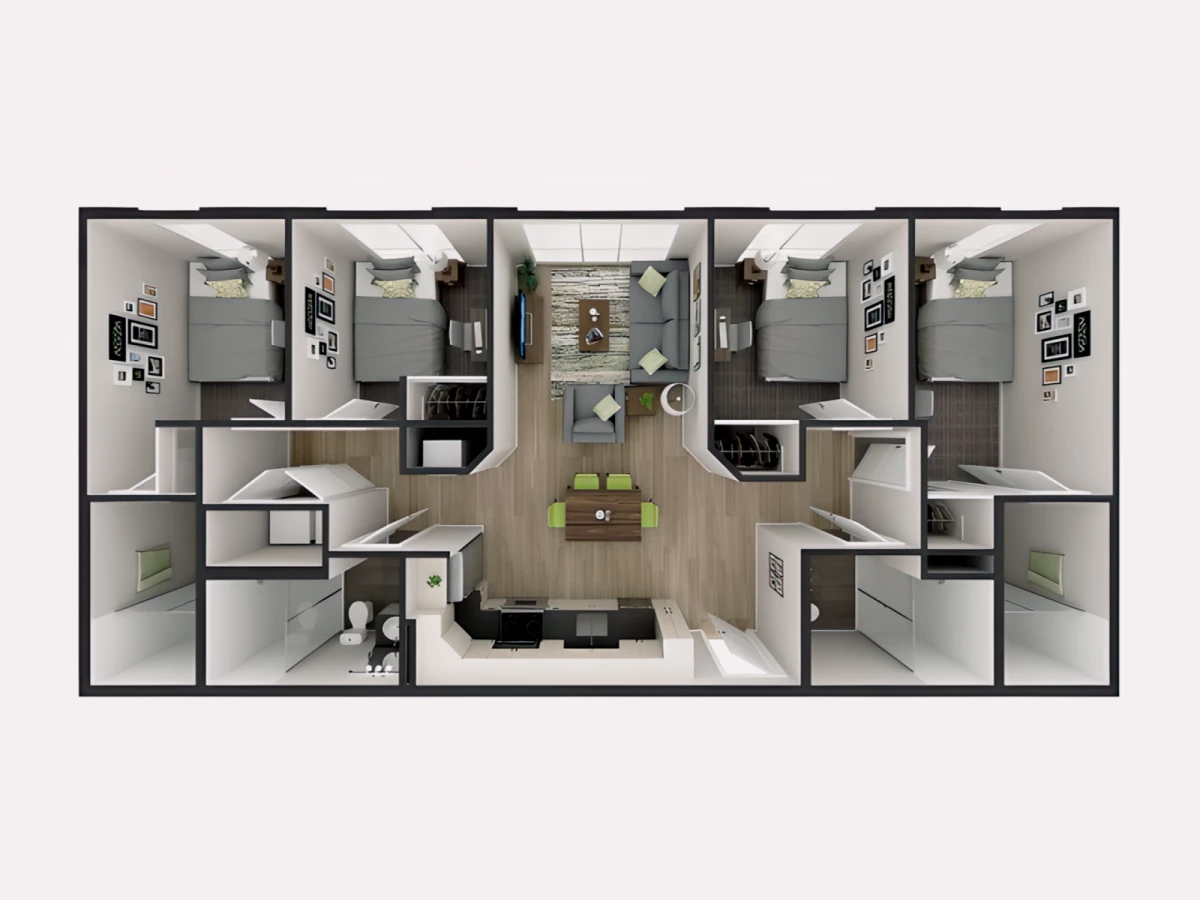 4 Rooms view 3
