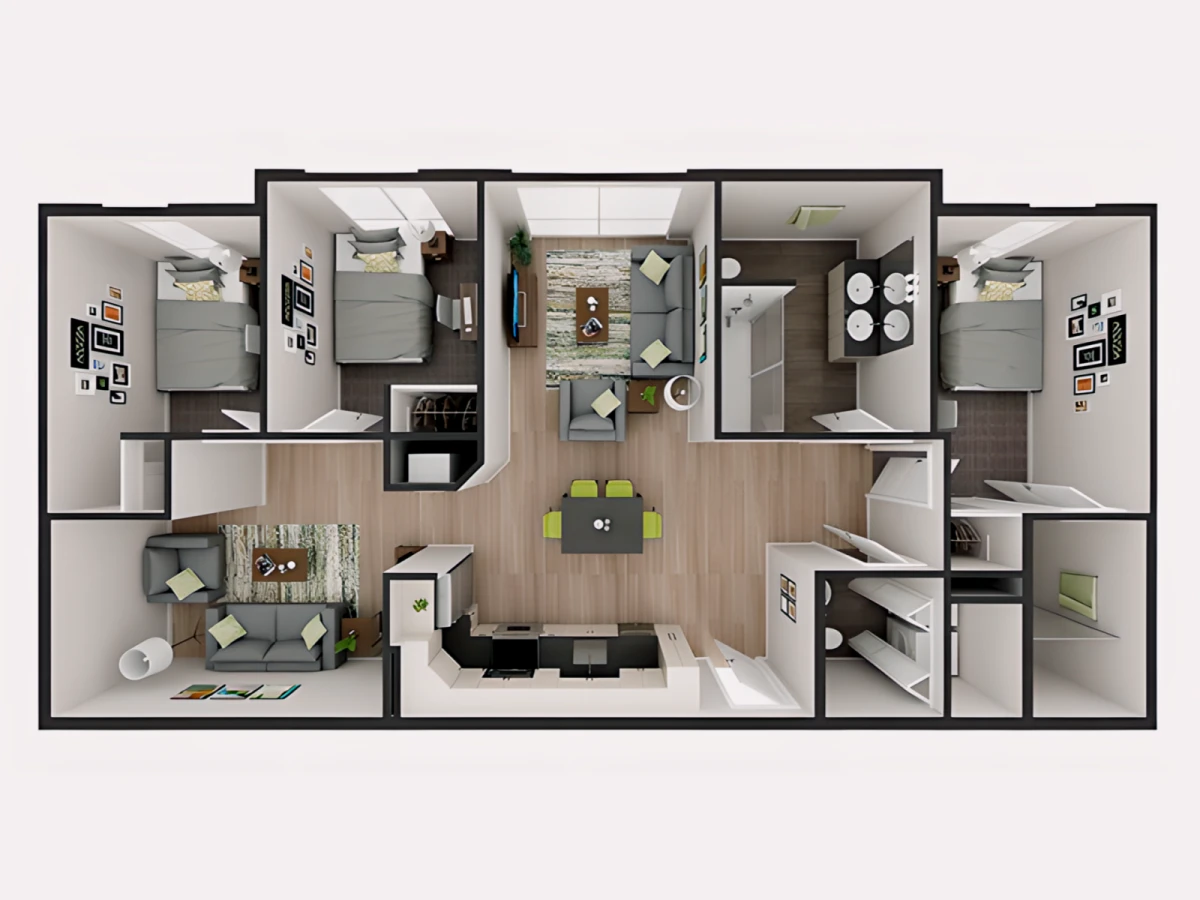 3 Bed 2.5 Bath C1 Study
