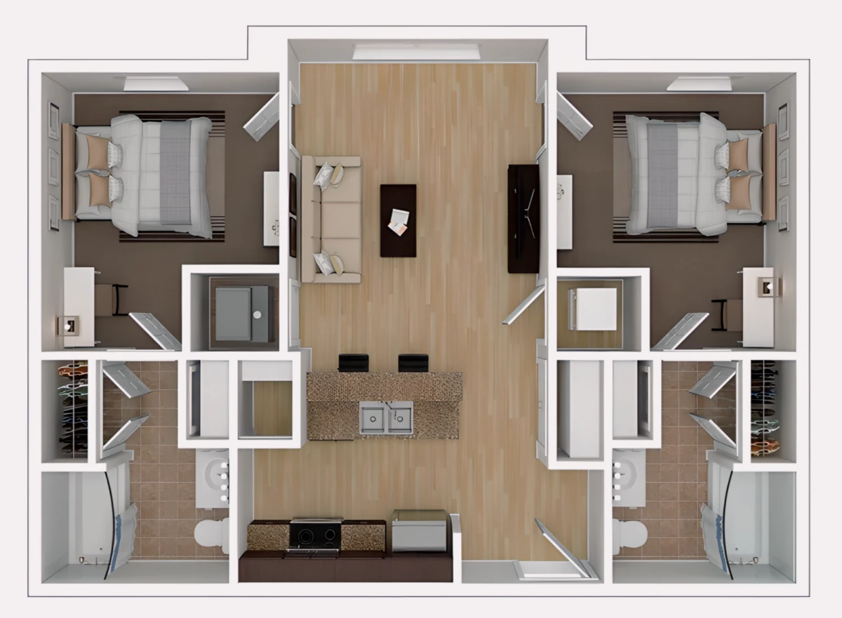 2 Rooms view 1