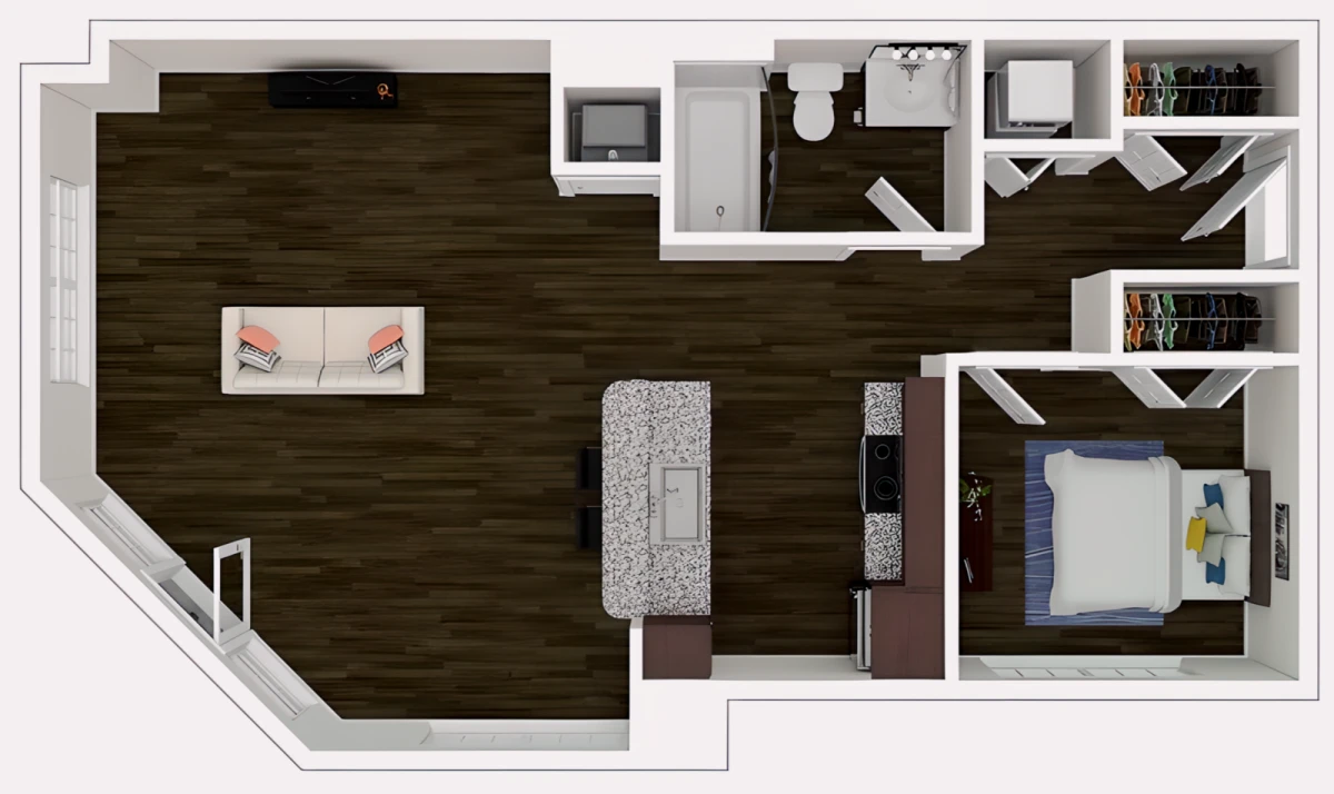 1X1-4th Rooms view 1