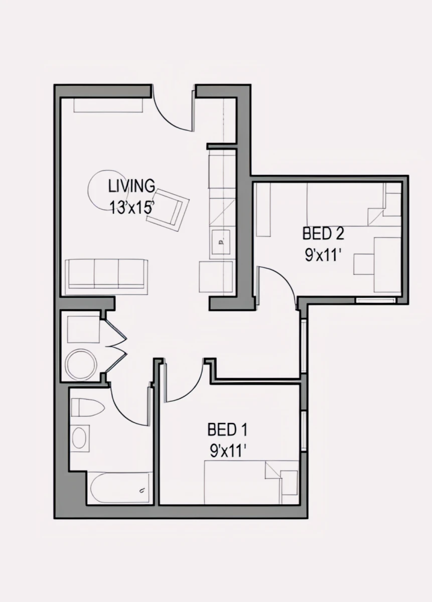 2 Rooms view 2
