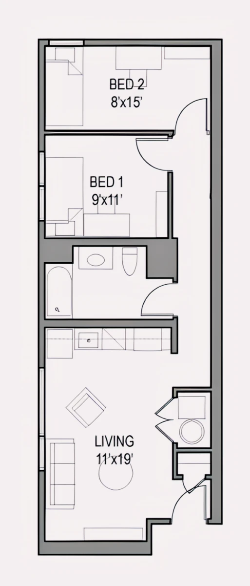 2 Rooms view 1