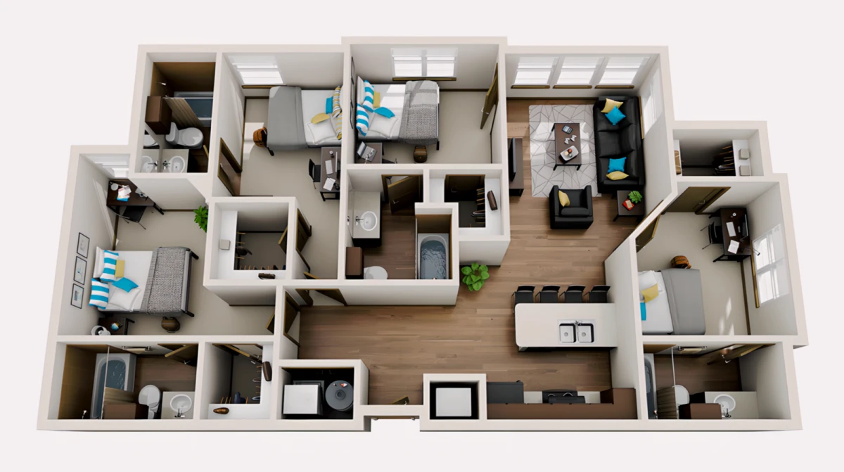 2 Rooms view 1