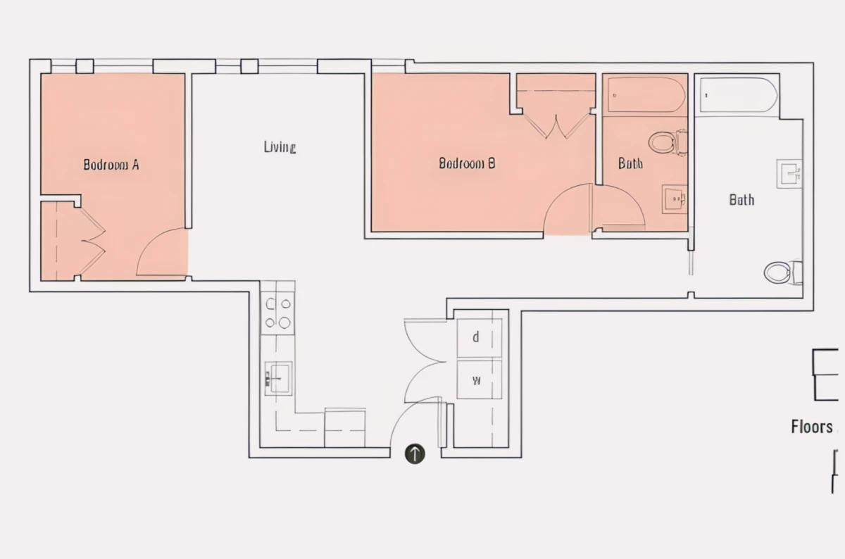 2BR/2BA Rooms view 3