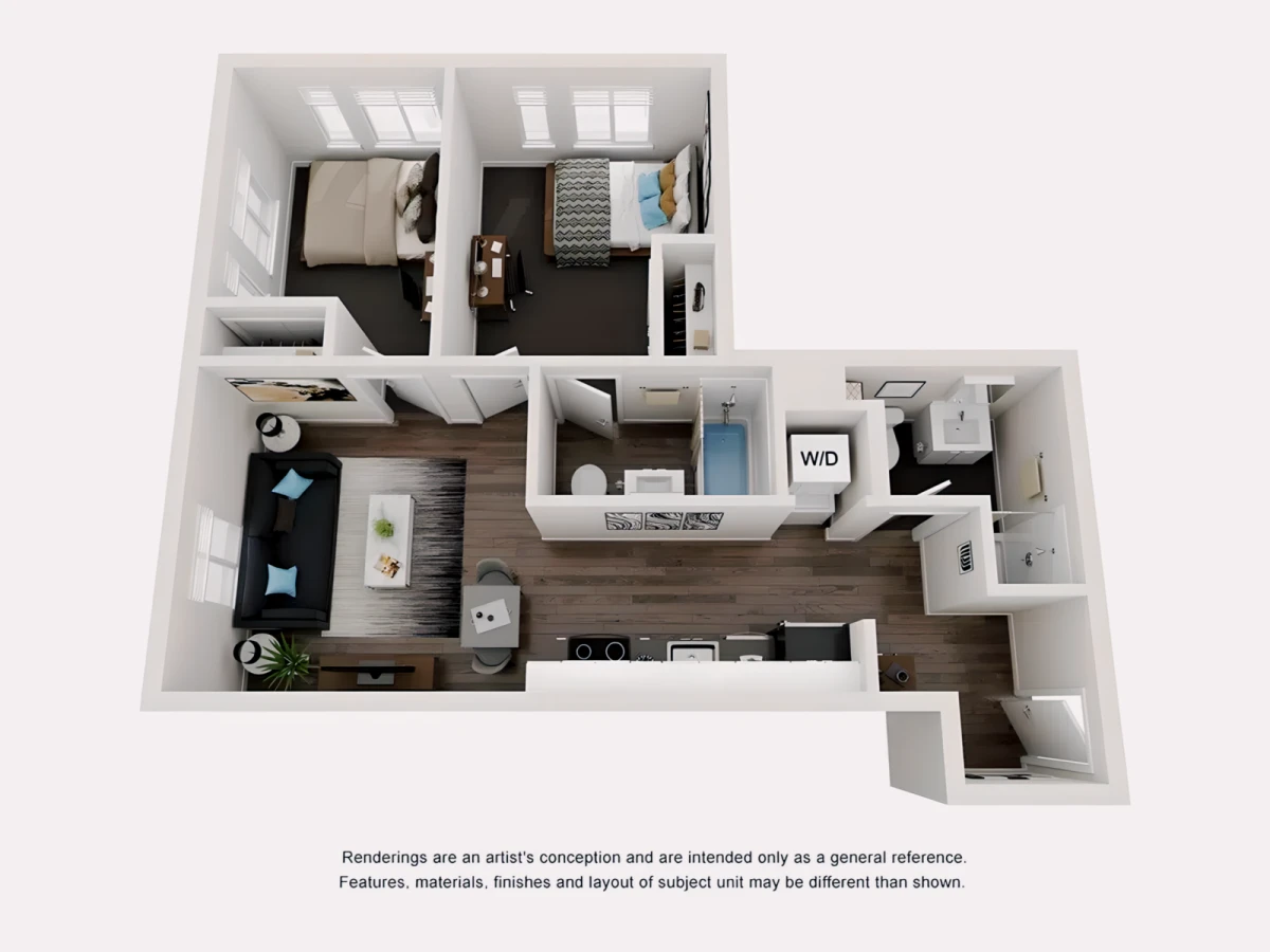 2BR/2BA Rooms view 2