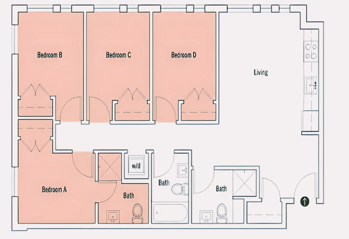 2BR/2BA Rooms view 4
