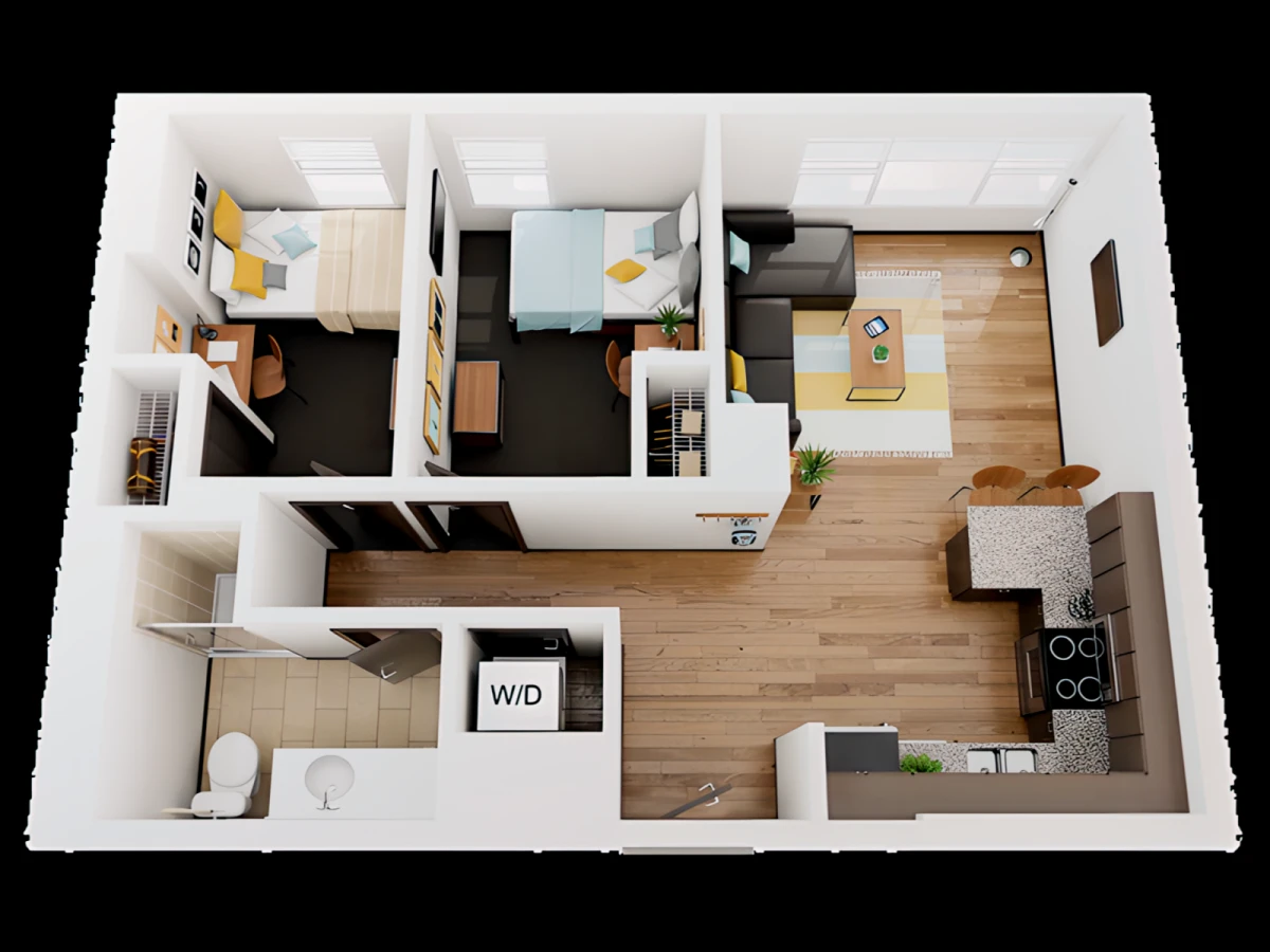 4 Rooms view 1