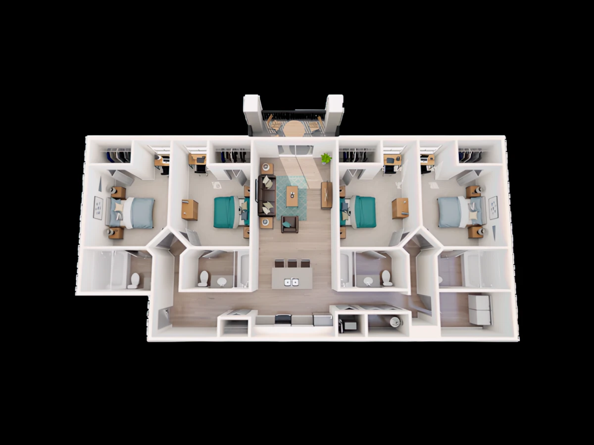 4x4 Rooms view 1