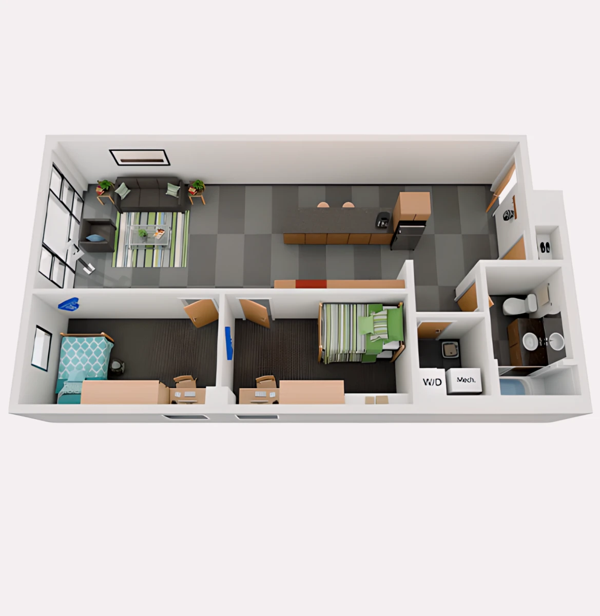 2 Rooms view 1