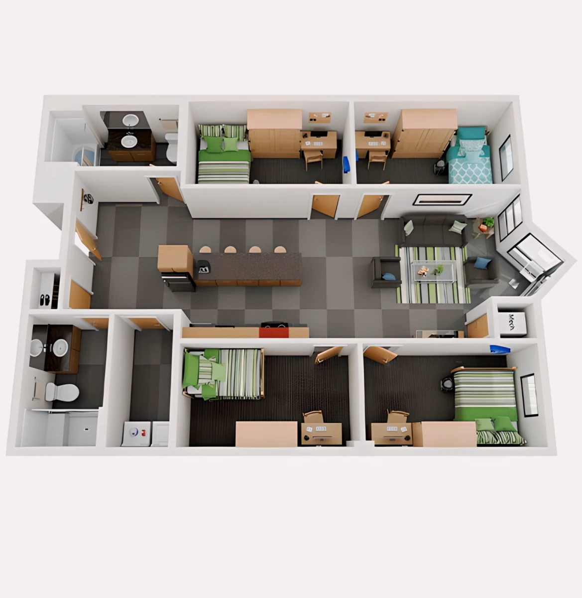 4 Rooms view 2