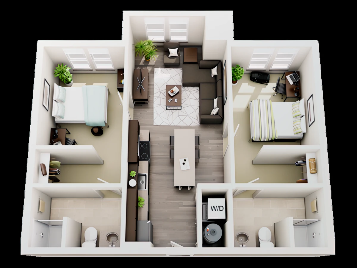 2 Rooms view 1