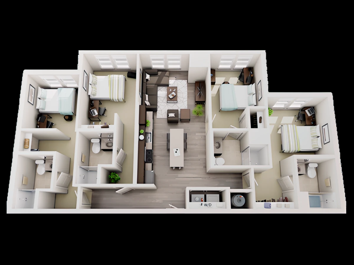 4 Rooms view 1