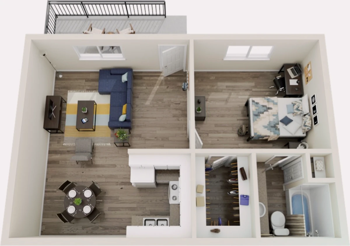 1x1 Rooms view 1