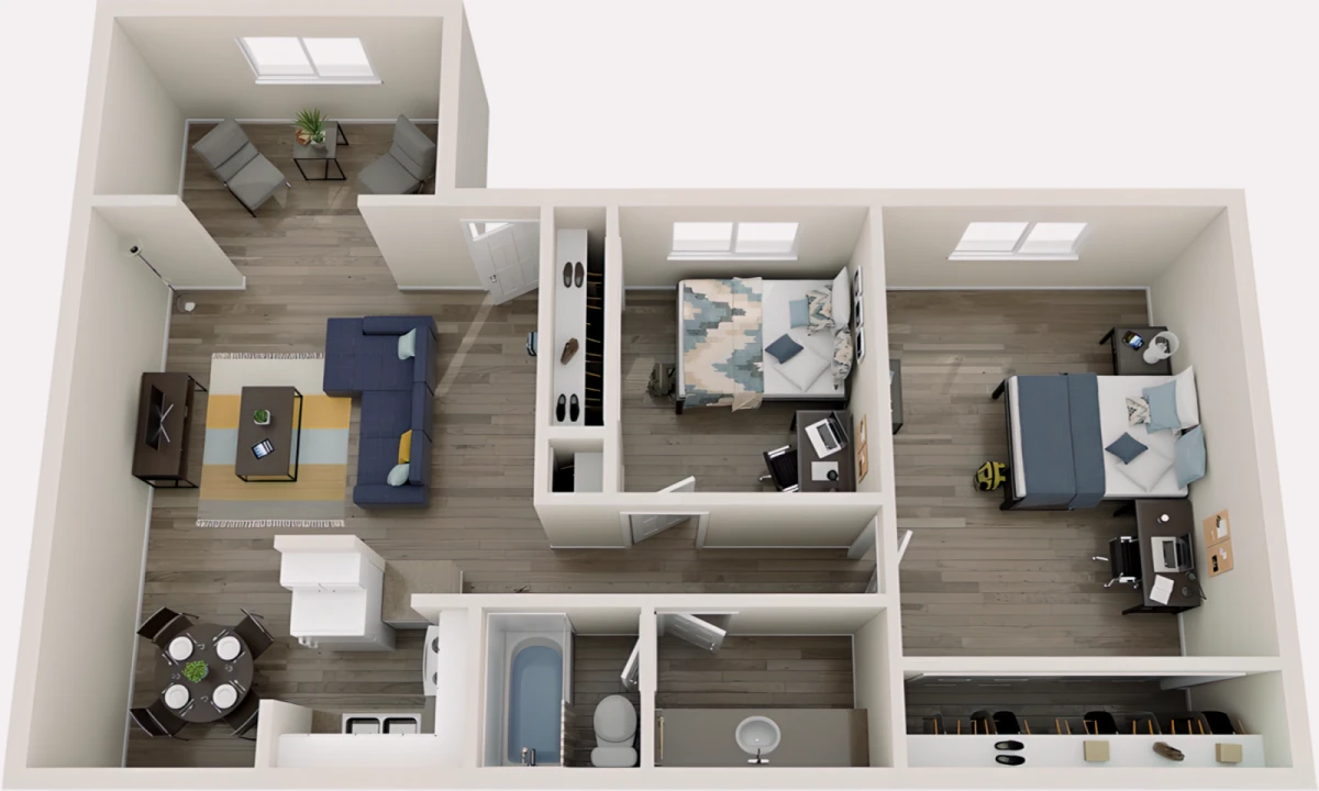 2x1 Rooms view 2