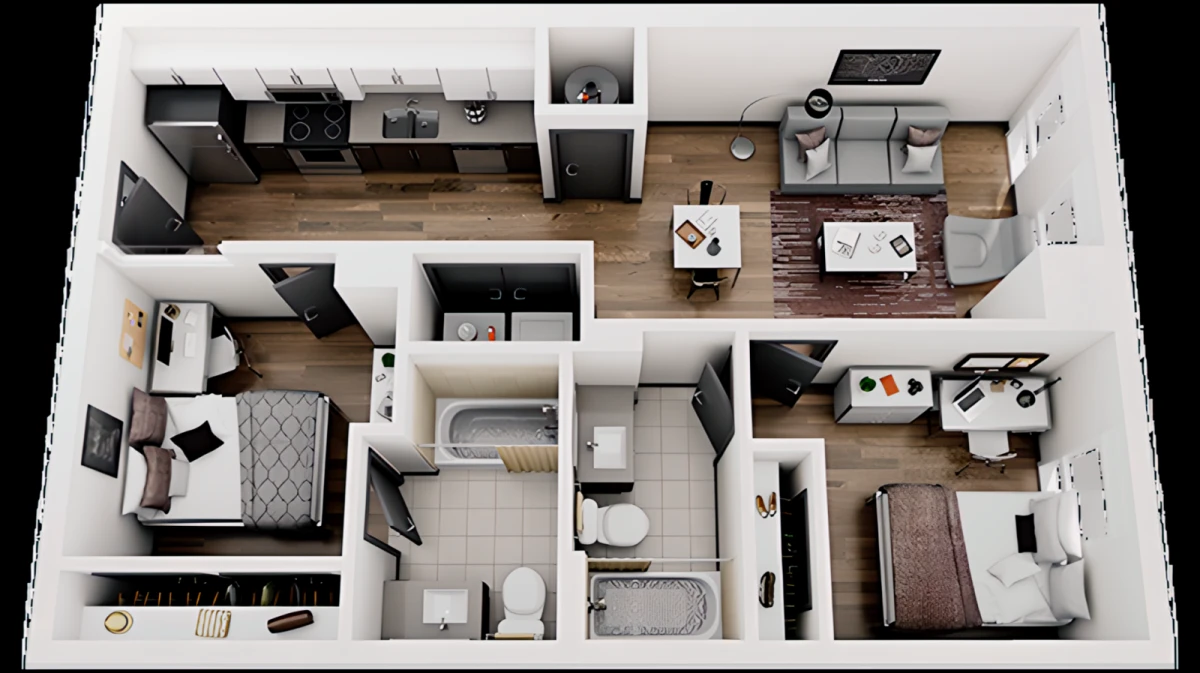 2 Rooms view 1