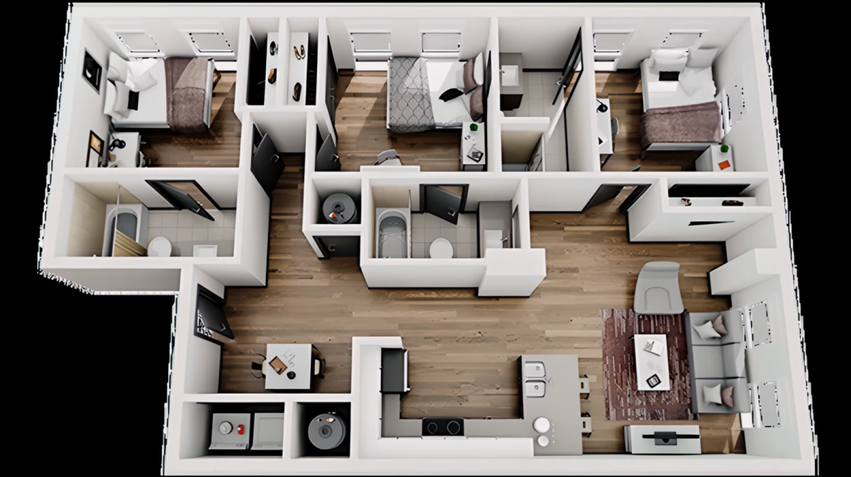 3 Rooms view 1