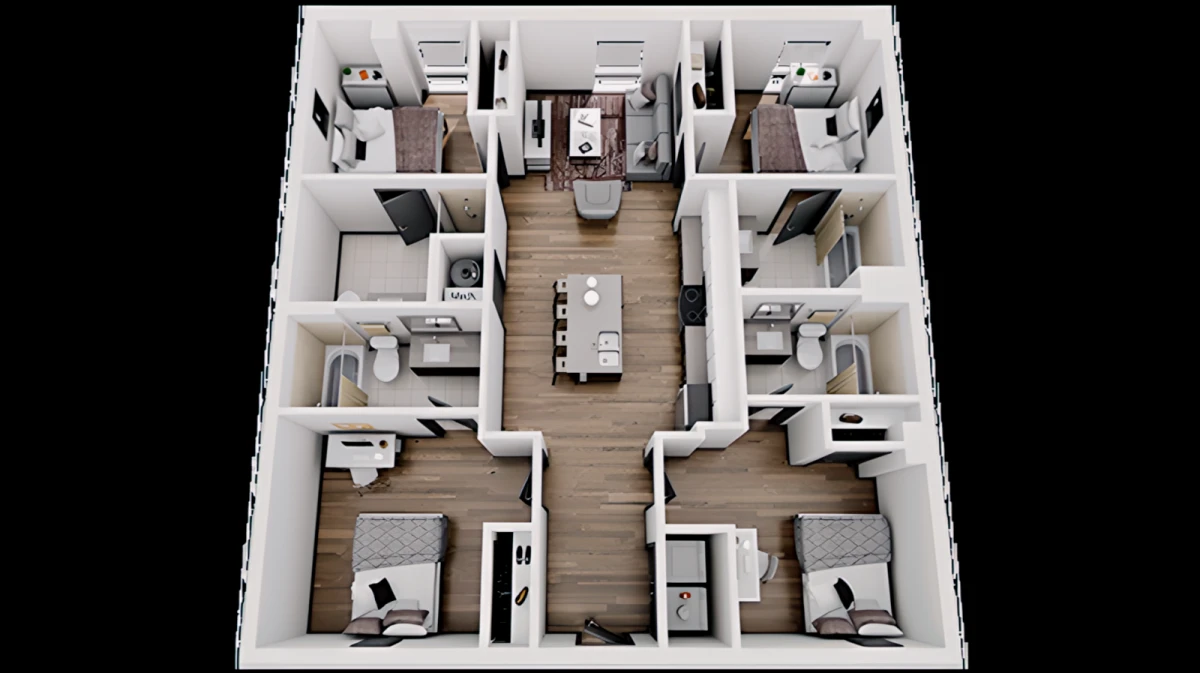 4 Rooms view 3