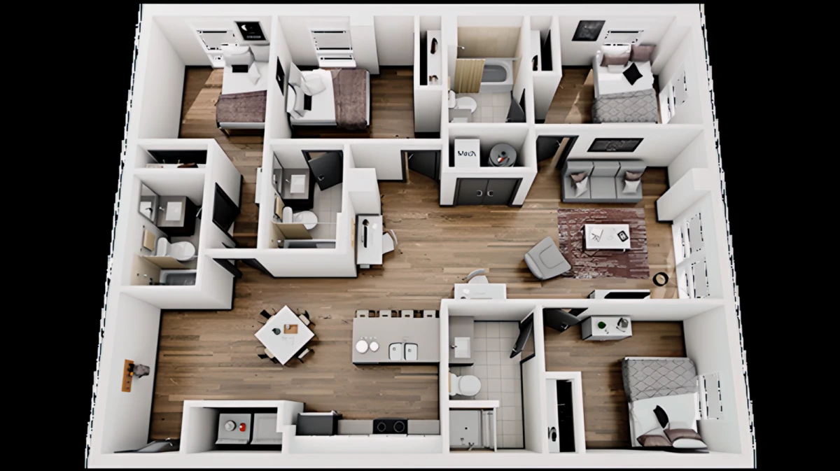 4 Rooms view 2