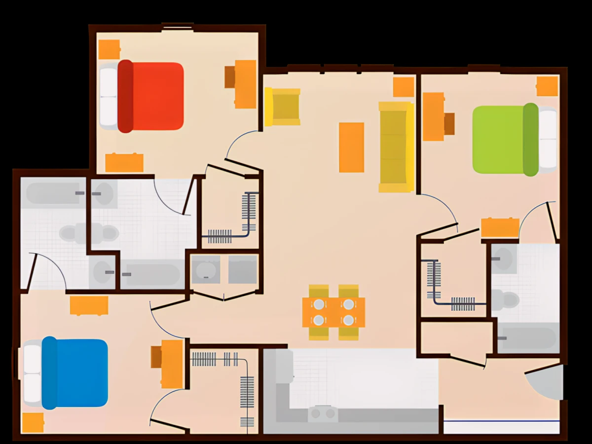 3 Rooms view 1