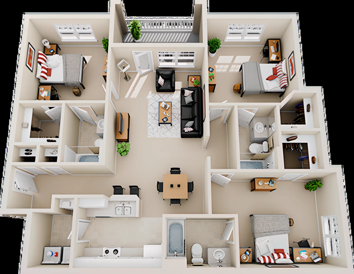 3 Rooms view 2