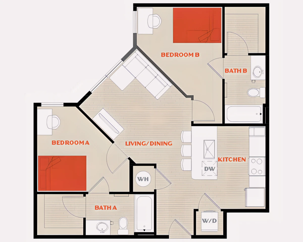 2 Rooms view 1