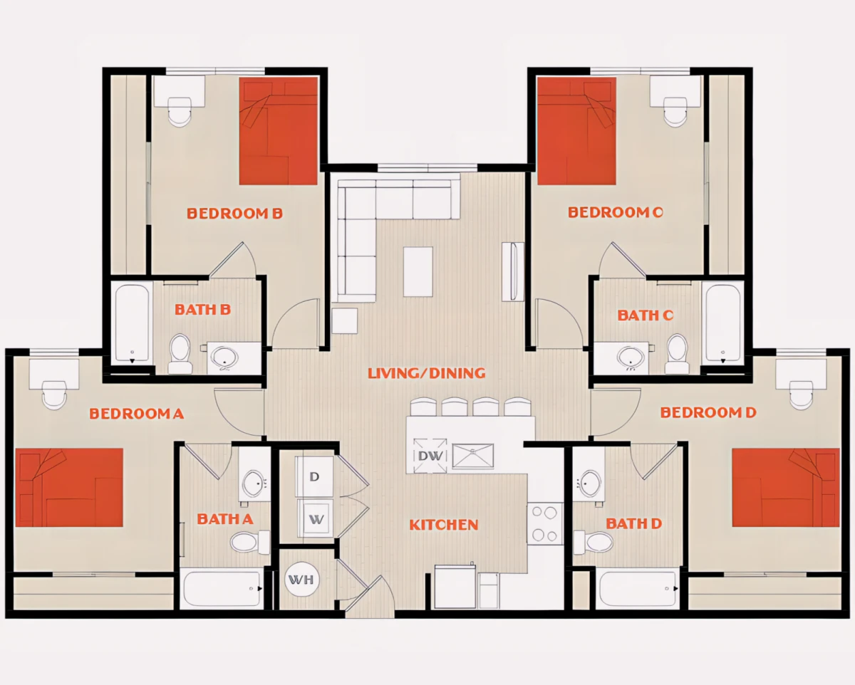 4 Rooms view 2