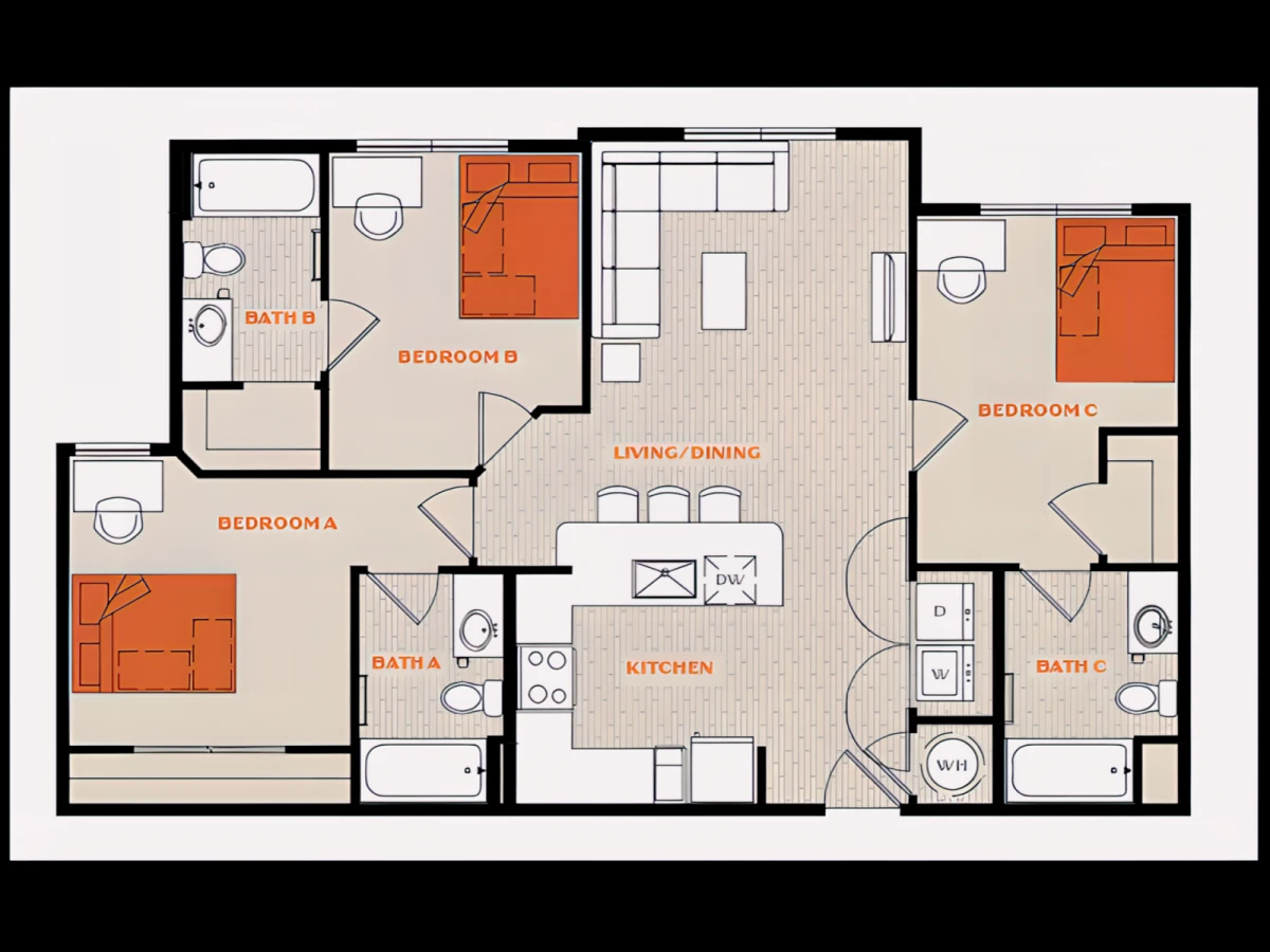 3 Rooms view 1