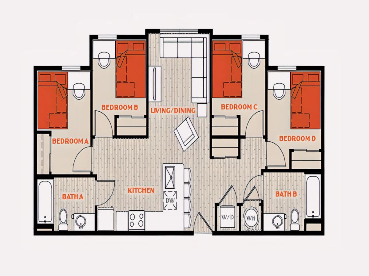4 Rooms view 3