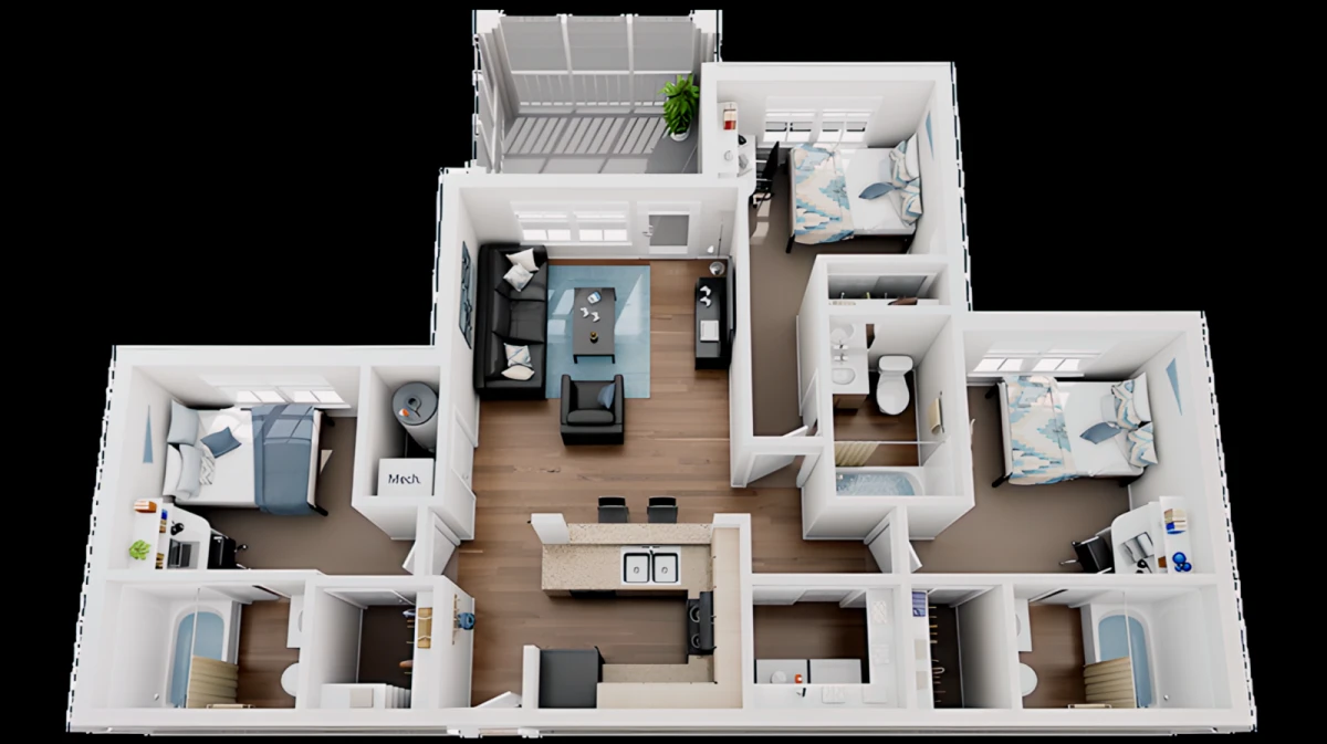 2 Bed 2 Bath Premium