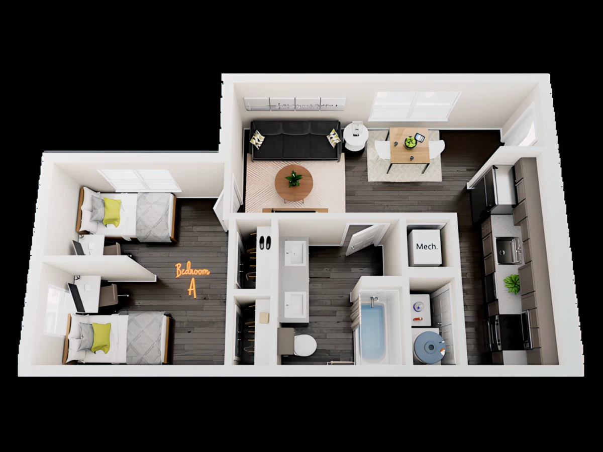 1b1b Rooms view 1