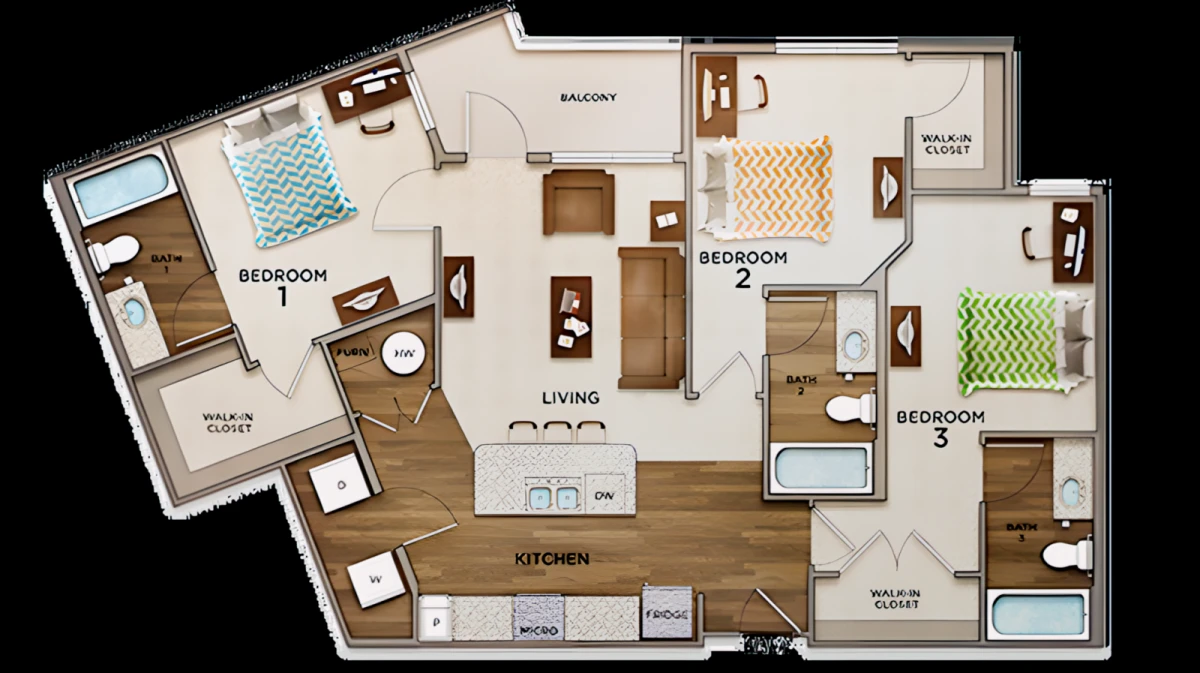 3 Rooms view 1