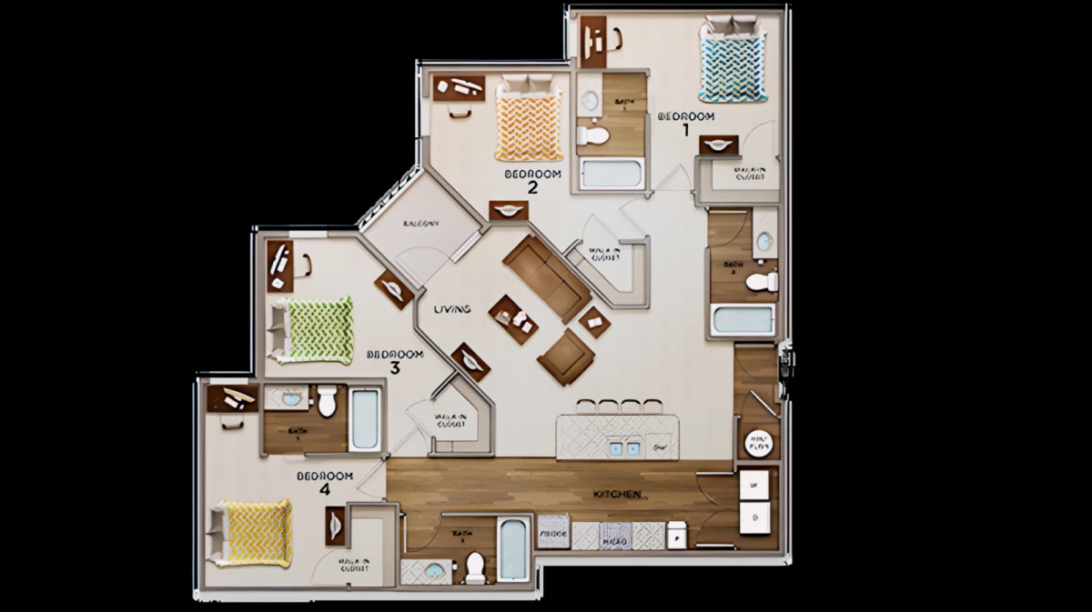 4 Rooms view 3