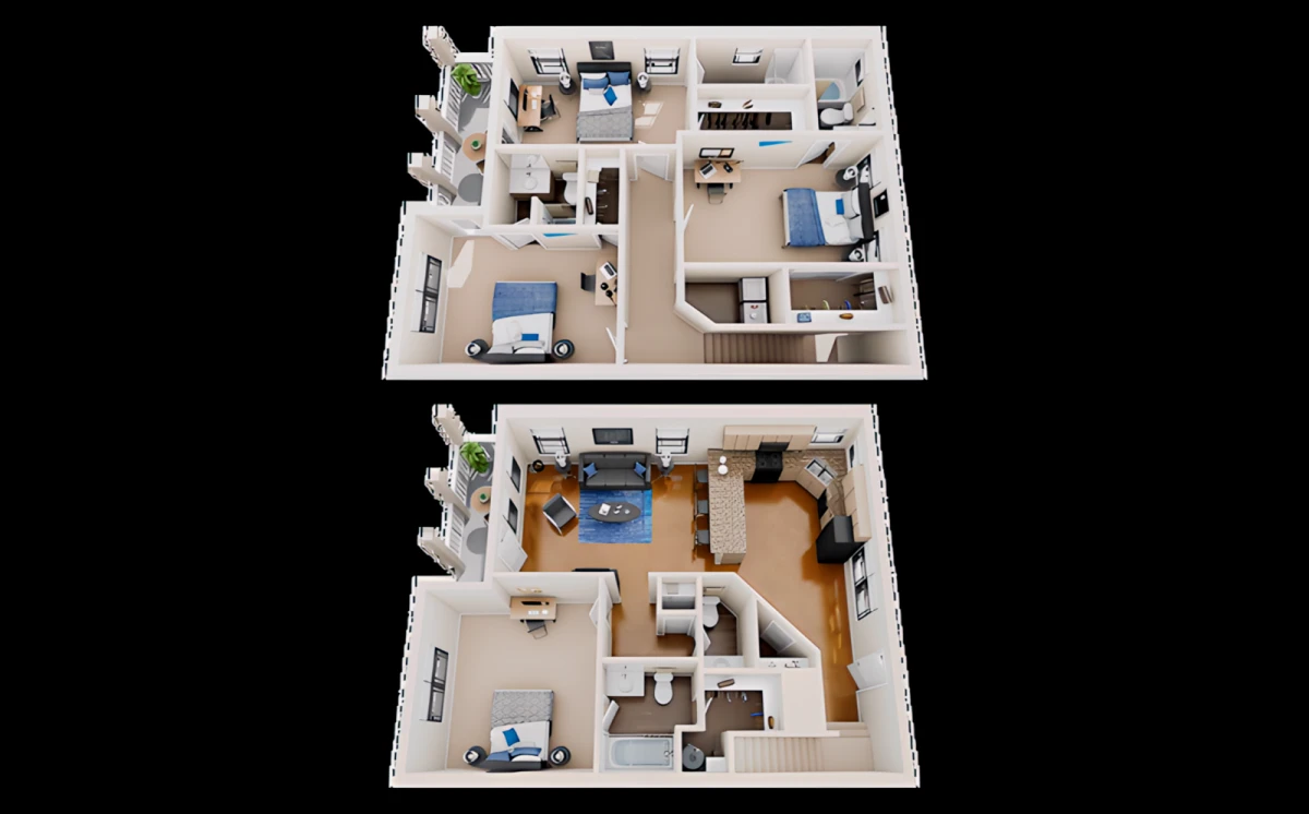 4 Rooms view 1