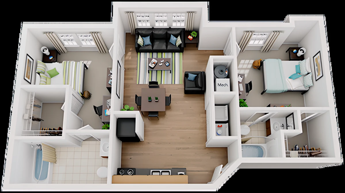 2 Rooms view 1