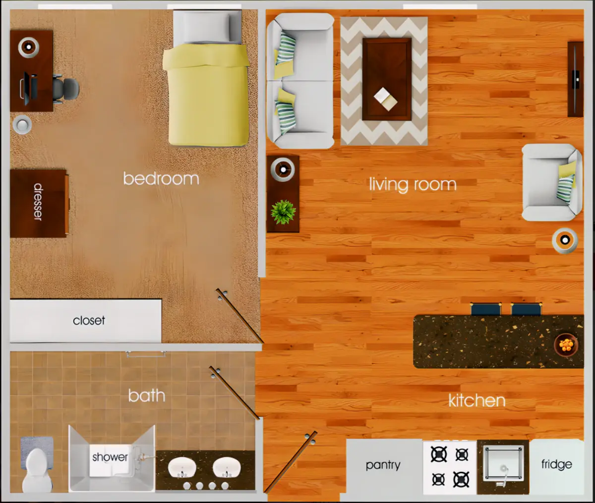 4 Rooms view 1