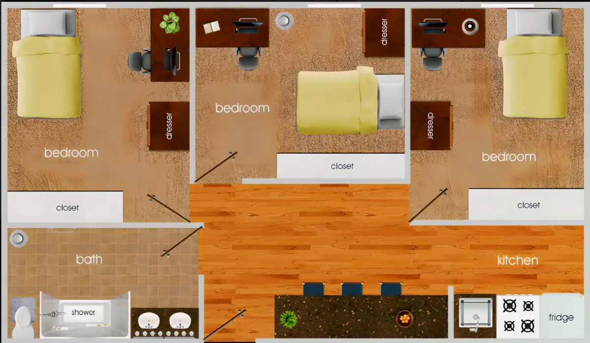 2 Rooms view 3