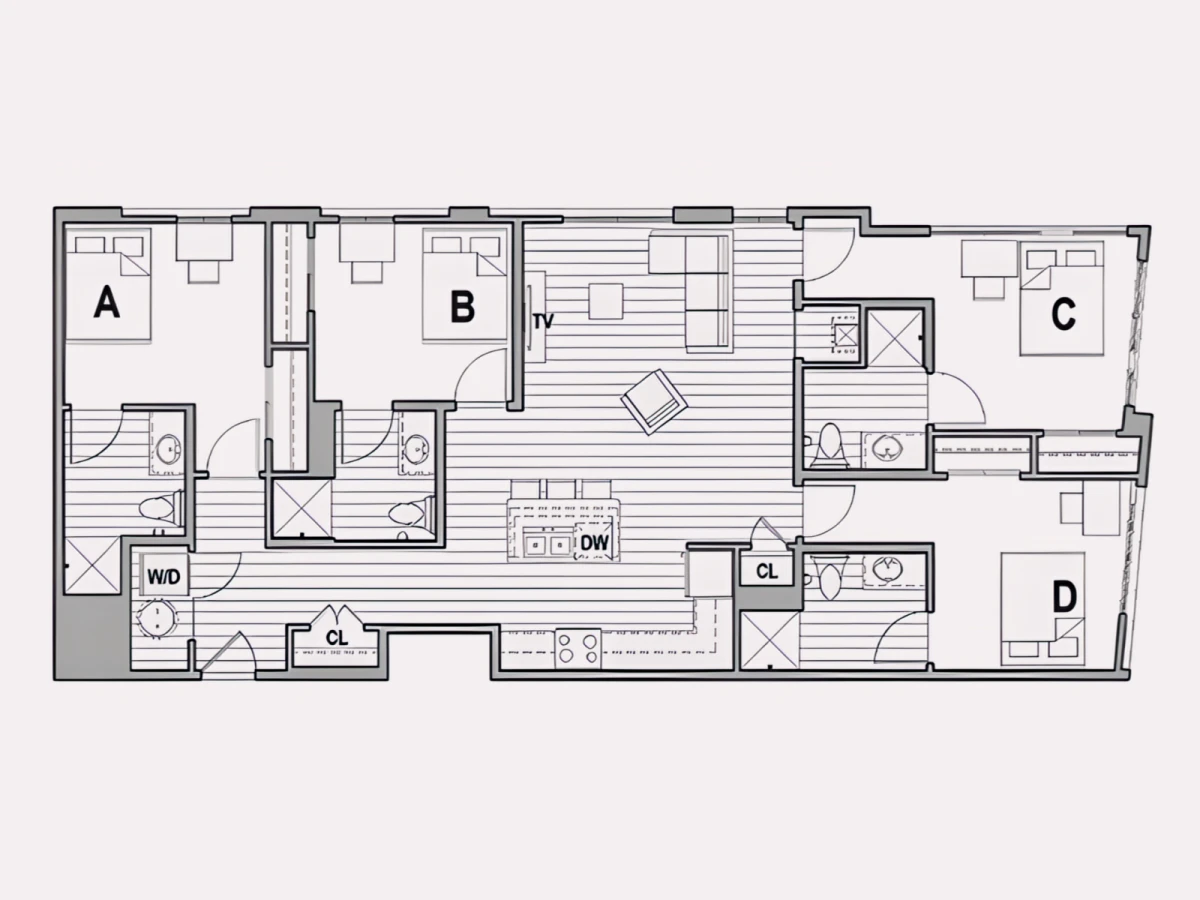 4 Rooms view 2