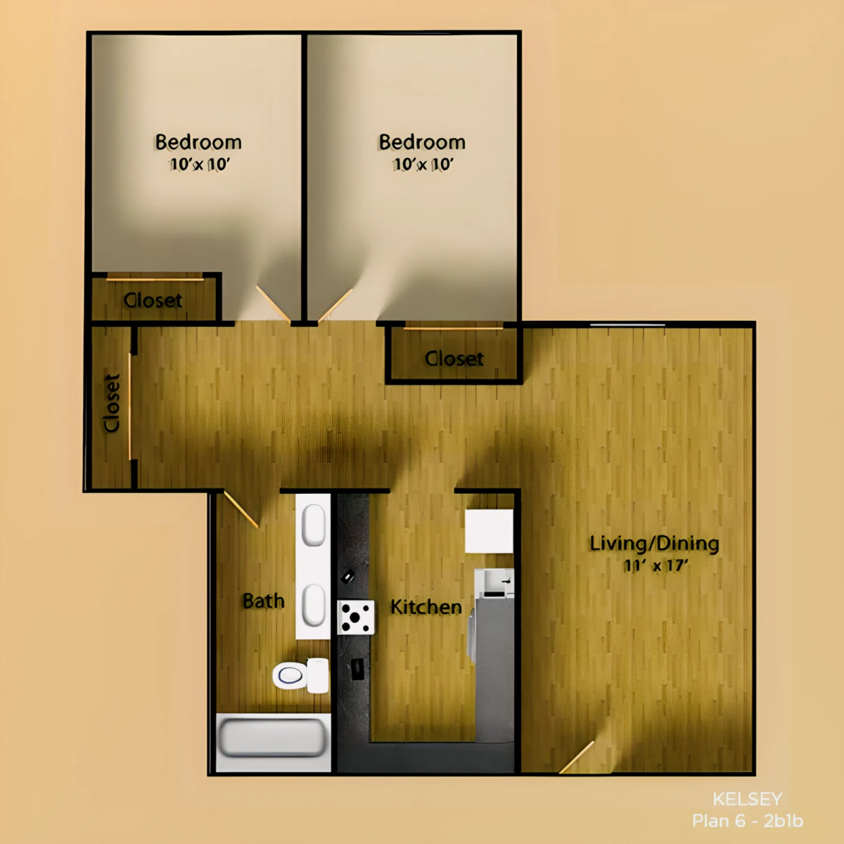 2 Rooms view 1