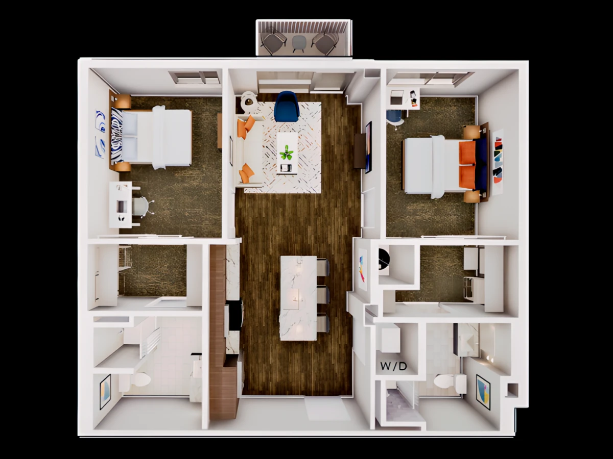 2 Bedroom 2 Bath (A)