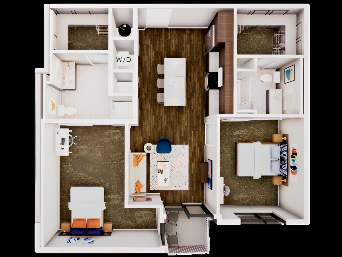 2 Bedroom 2 Bath (B)