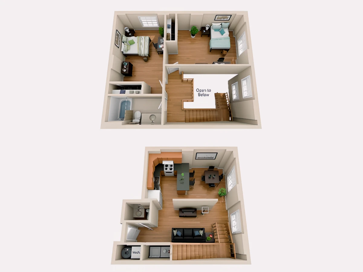 3BR/1.5BA Rooms view 1